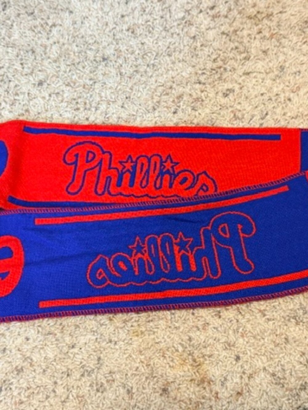 Vintage Philadelphia Phillies Scarf MLB Baseball Red Blue Winter Forever Schmidt